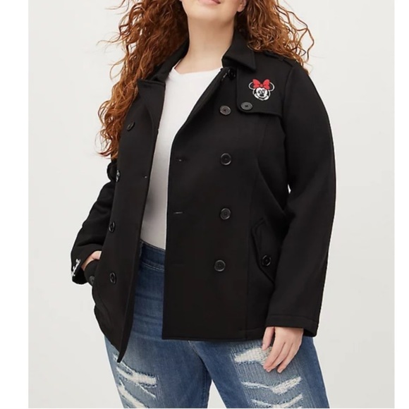 TORRID NWT PEACOAT - DISNEY MICKEY & FRIENDS MINNIE MOUSE FLEECE - Picture 2 of 6